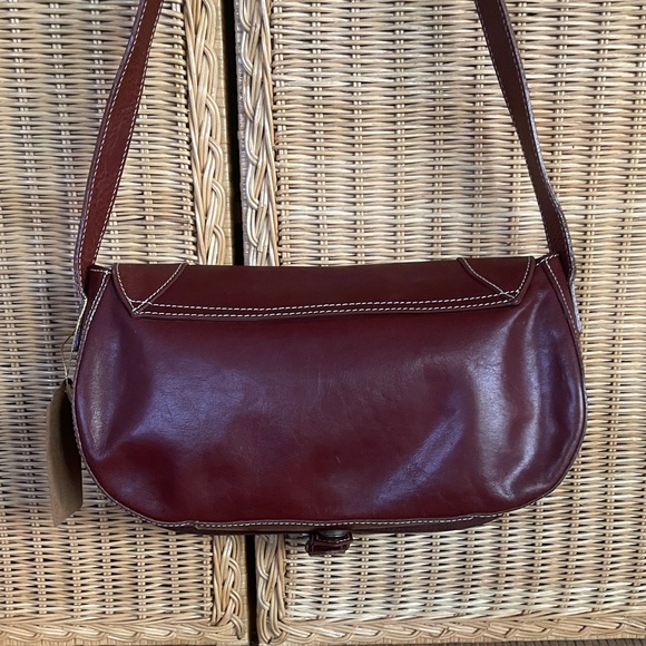 Vintage Claudia Firenze Brown Leather Saddle Shoulder Bag - Picture 10 of 12